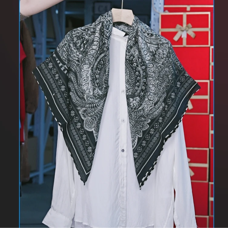 奢凌羊【佩斯利】100*100戒指绒秋冬女士时尚气质保暖羊毛披肩