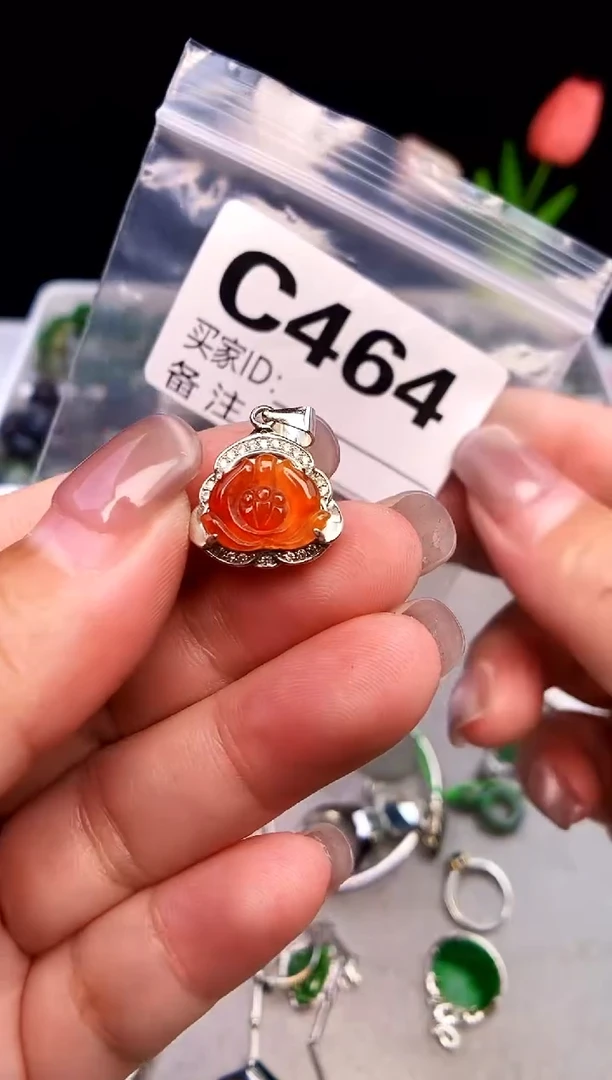 吊坠(不含链)银S925镶嵌翡翠1
