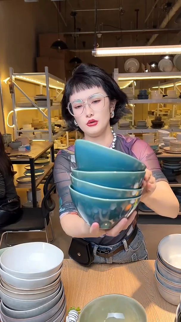 瓷23外贸尾货高温釉下彩陶瓷餐具默认微瑕