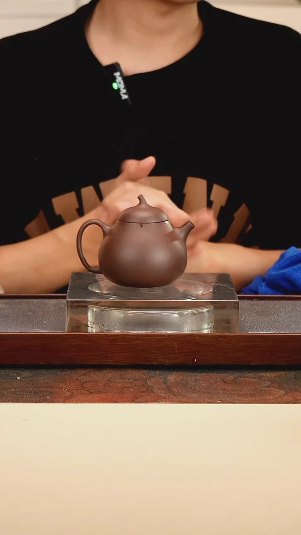 茶壶紫砂茄瓜深井紫泥160cc内推孔