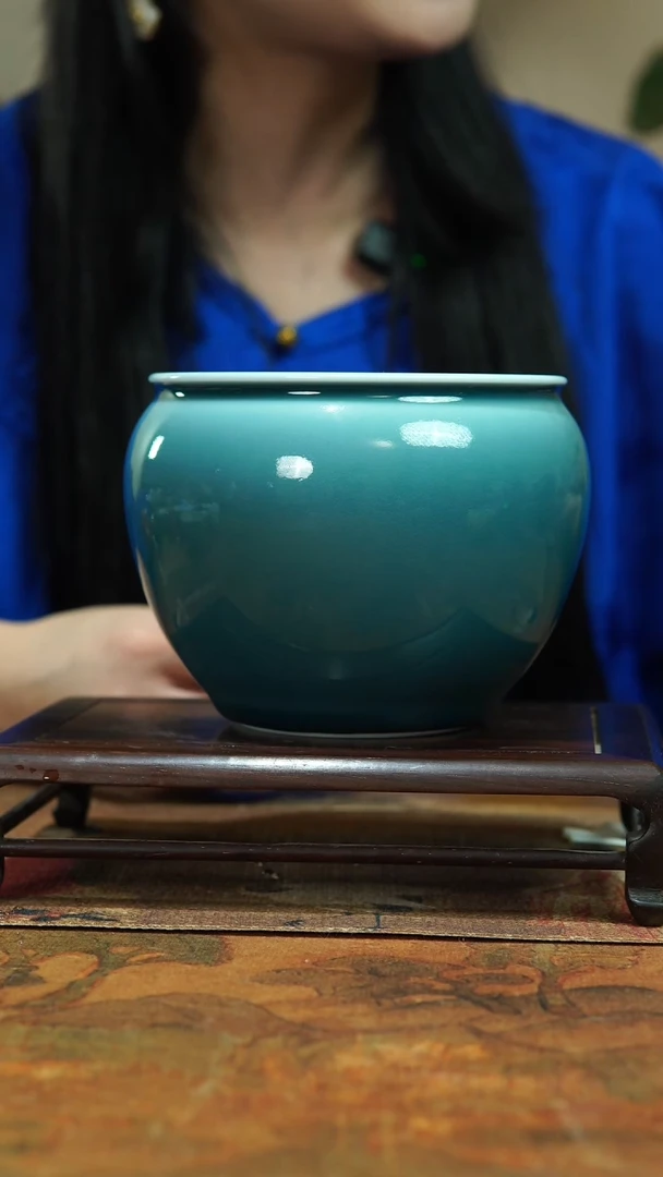 瓷片霁青手工柴窑水洗景德镇上庄陶瓷上庄陶瓷