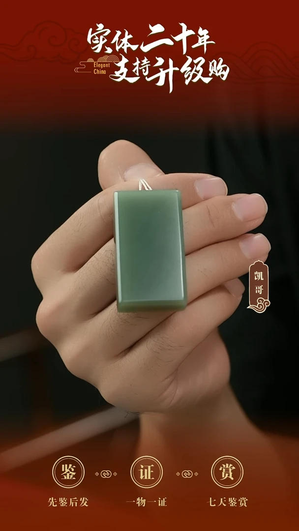 吊坠(赠链)未镶嵌和田玉碧玉平安牌挂件