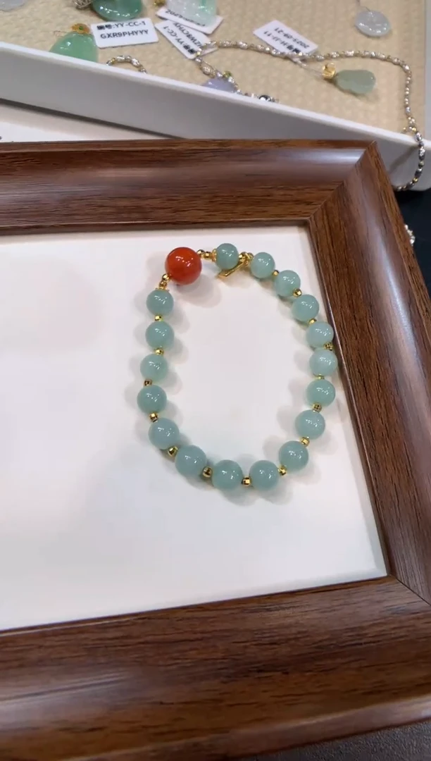 银S925镶嵌手串翡翠手串