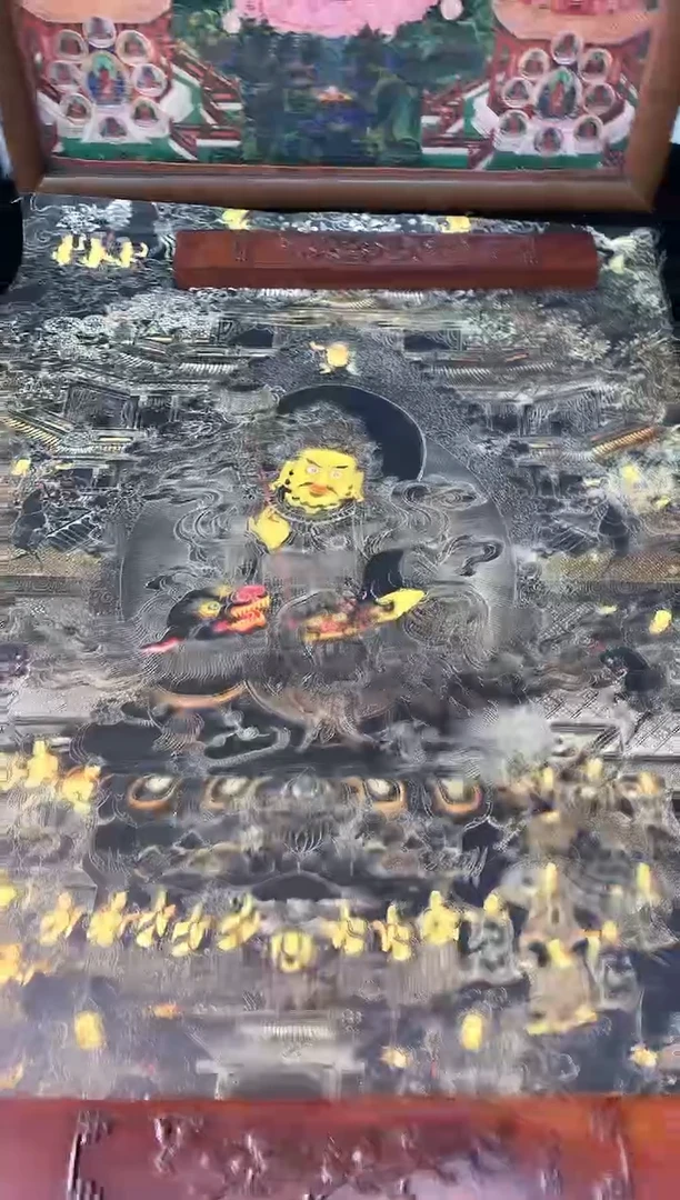 卷轴画16010黑金财宝天王