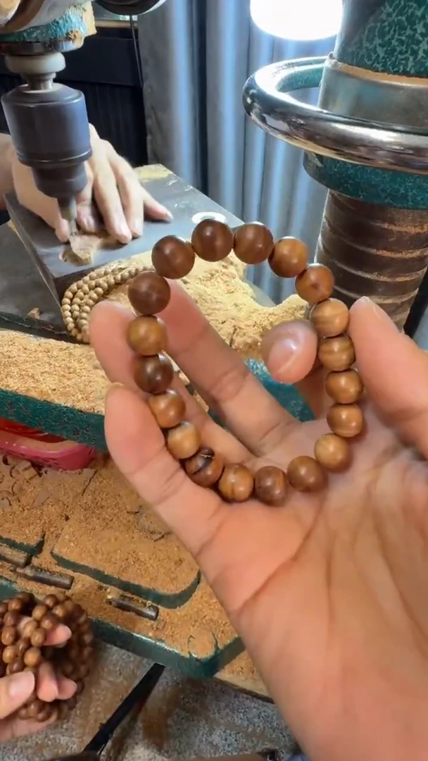 檀香木手串/手链1.0黑肉虎皮纹微瑕单圈