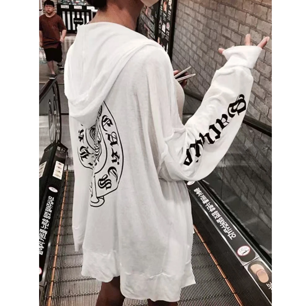 【蜜爷家】梵文印花连帽防晒衫拉链外套