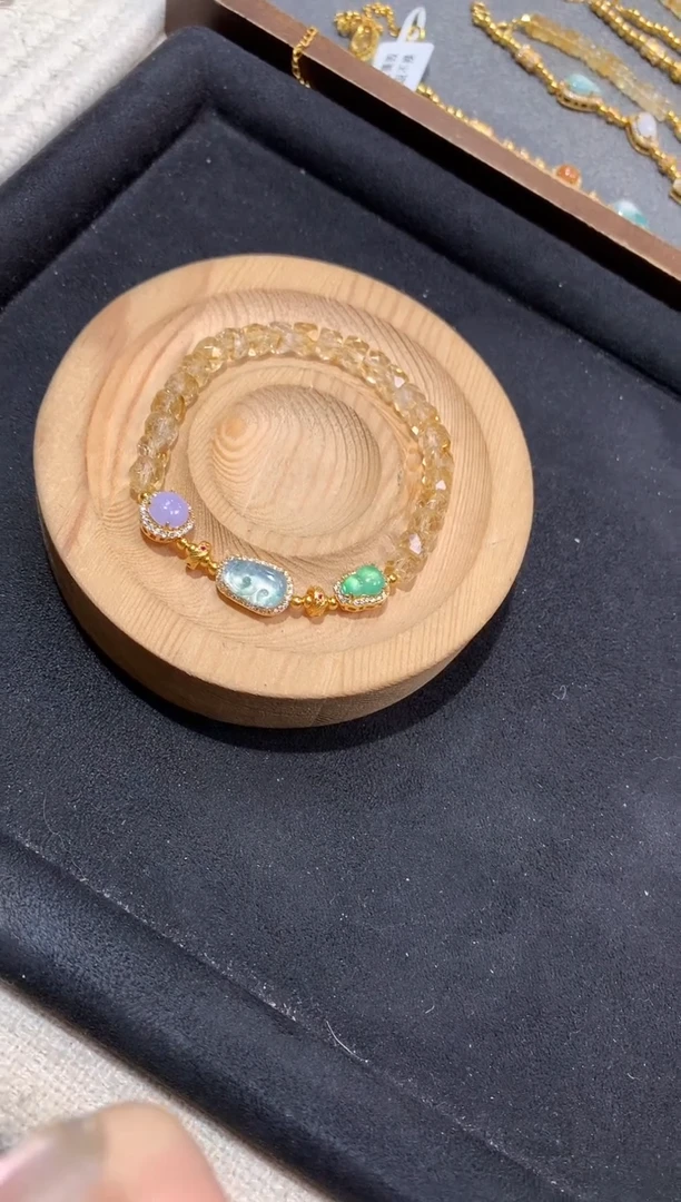 银S925镶嵌手链翡翠手串