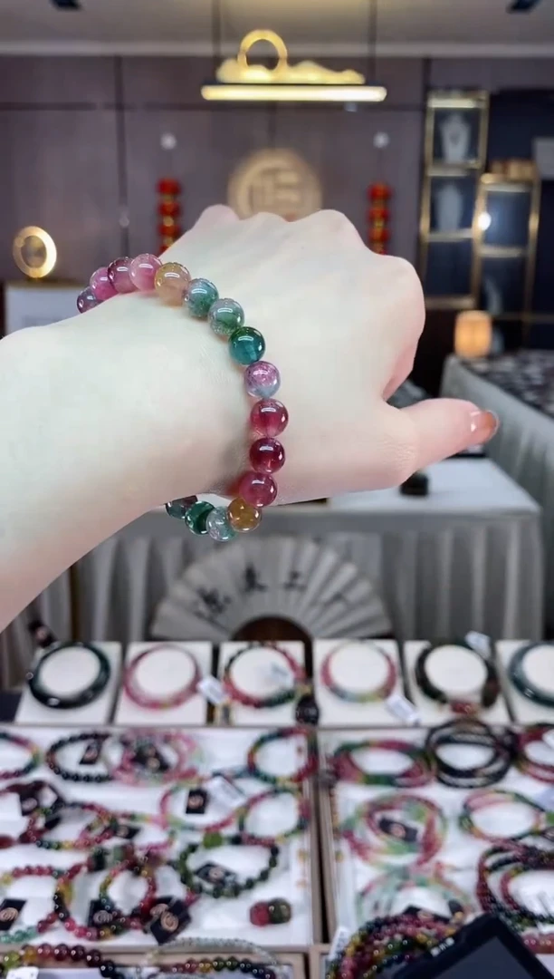 【闪购商品】碧玺西瓜单圈手串8mm+未镶嵌一物一证dan