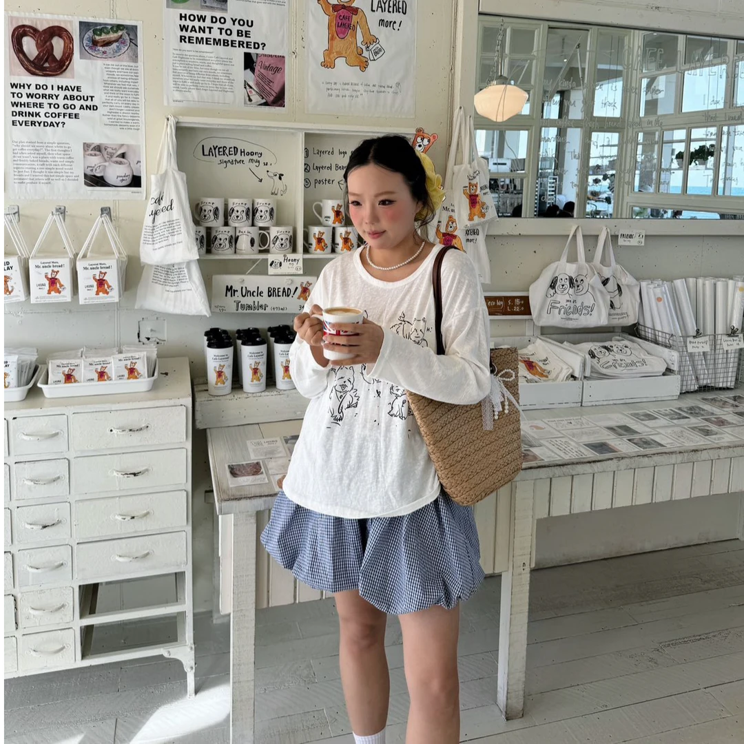 夏少女宽松显瘦花苞短裤百搭休闲裙裤韩版减龄时尚格子短裤