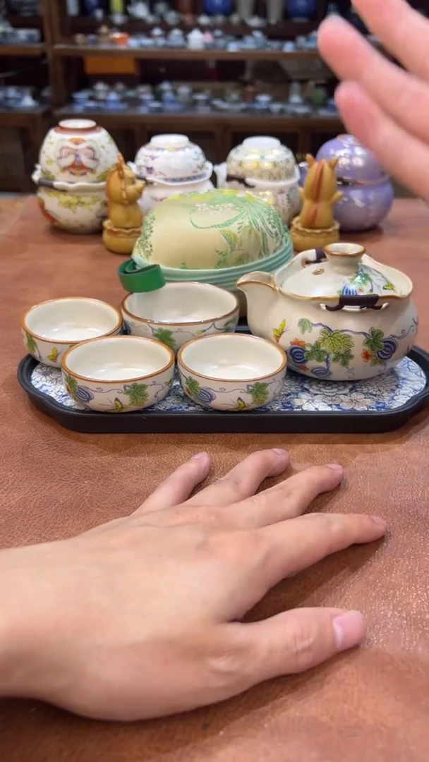 真的很便宜会开片的旅行茶具