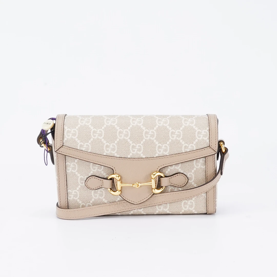 95新 GUCCI/古驰 【总仓一口价】白老花1955手机包横版/BG23002586