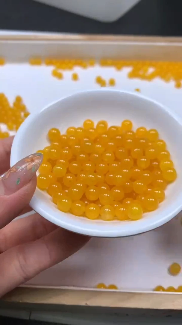 未镶嵌散珠玛瑙/玉髓A1683 鸡油黄玛瑙6mm30个5.8元