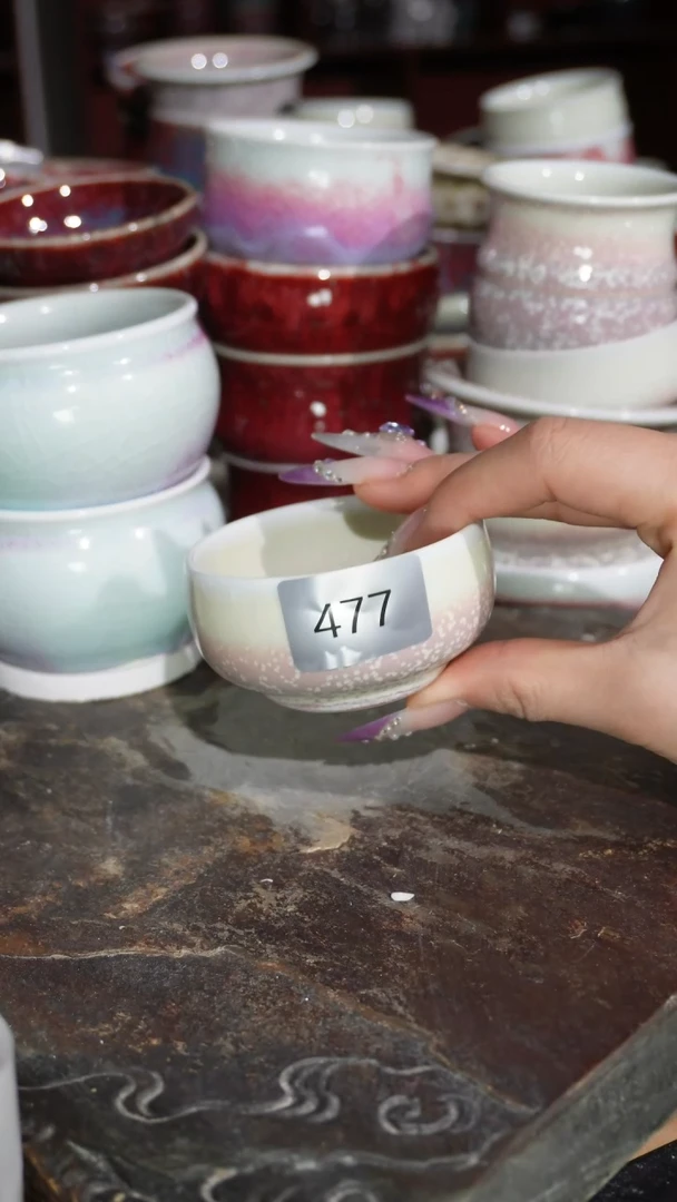 摆件陶精品窑变钧瓷茶器