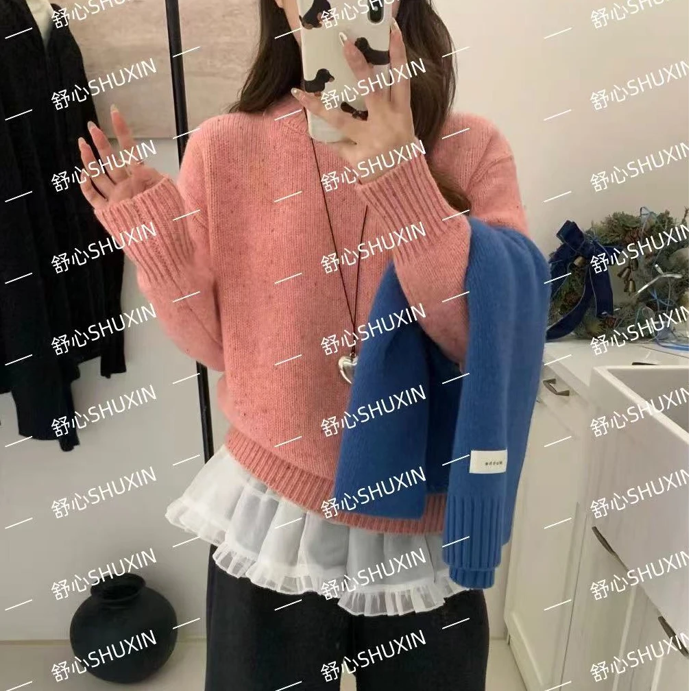 【舒心】圆领羊毛女秋冬外搭韩系高级减龄针织衫CLSX-0320