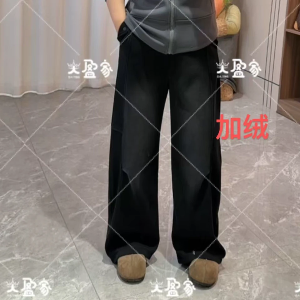 “Daying”5673加绒设计款渐变色弯刀卫裤