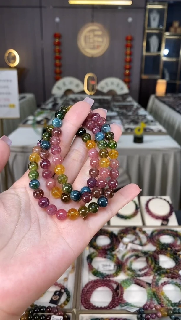 未镶嵌老矿碧玺三圈手串7mm+碧玺hon多样性发货一条