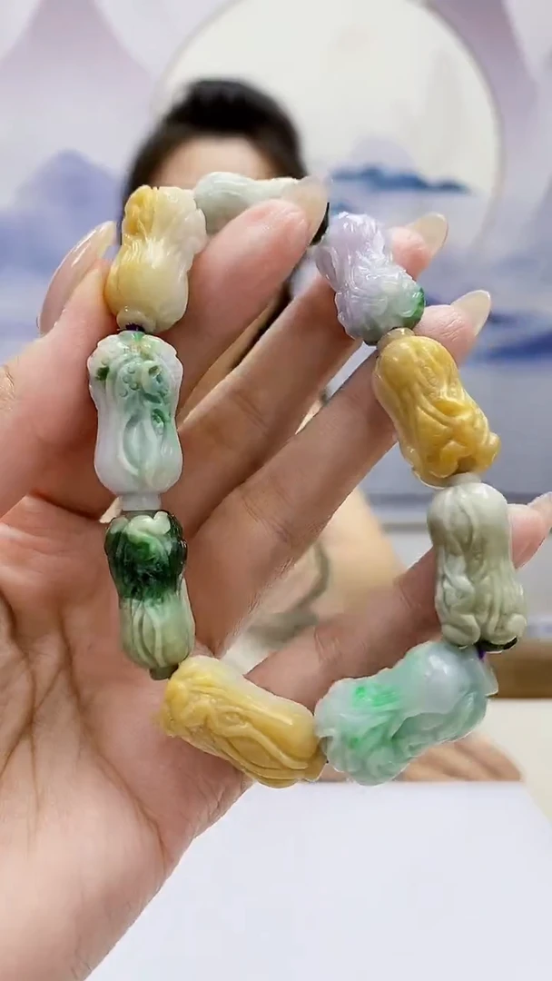 定制翡翠未镶嵌4989MM-毛货手串133