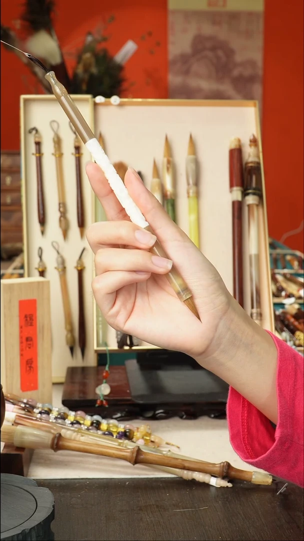 孤品高货毛笔链接 清水试笔 蘸墨不退