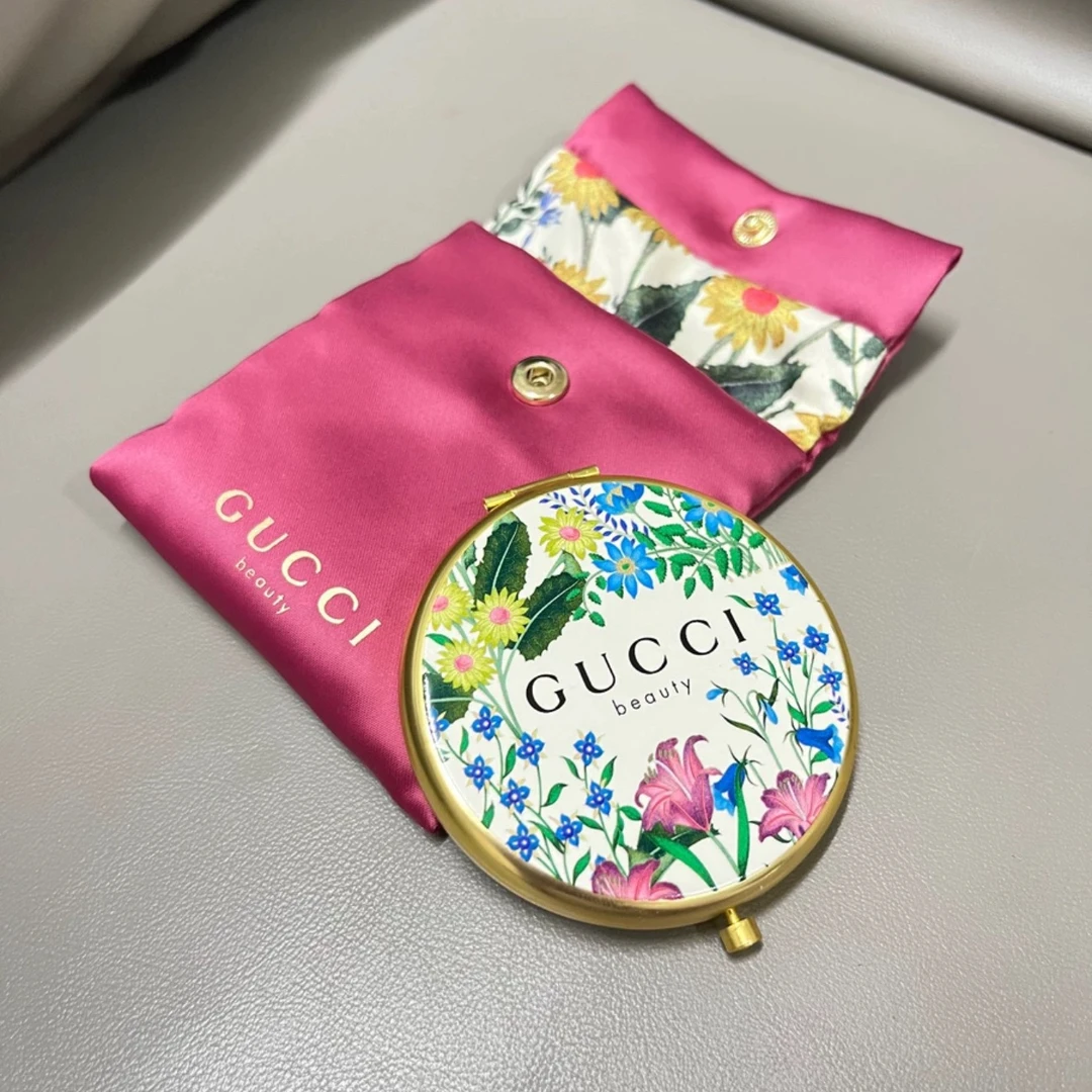 古驰GUCCI【K559】柜台礼赠华丽栀子花系列香水赠品化妆镜子收纳袋
