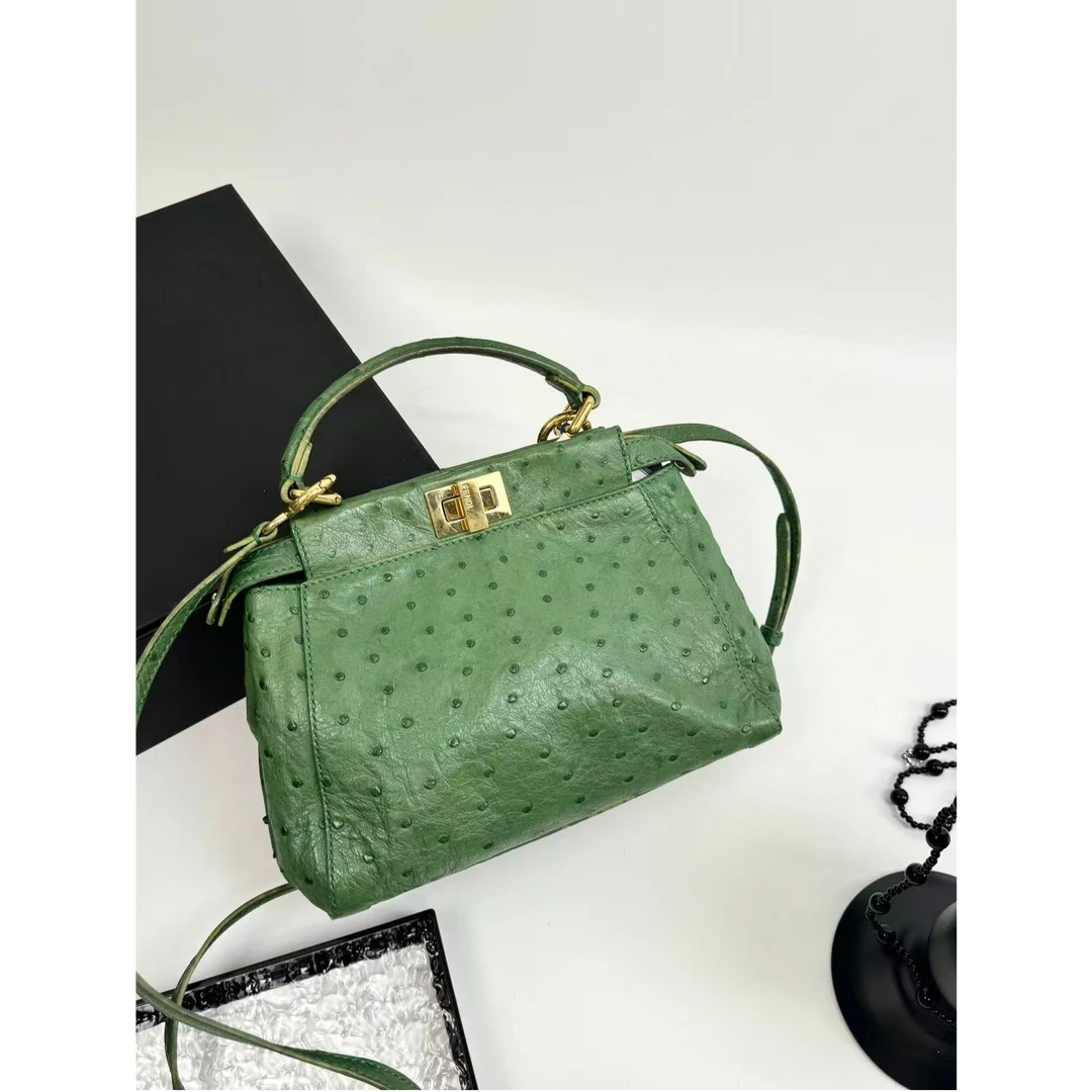 95新 FENDI/芬迪 【小考拉】FENDI 墨绿peekaboo小号斜挎包