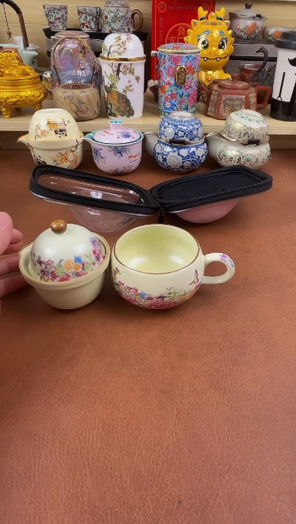 陶瓷茶具摆件旅行套组