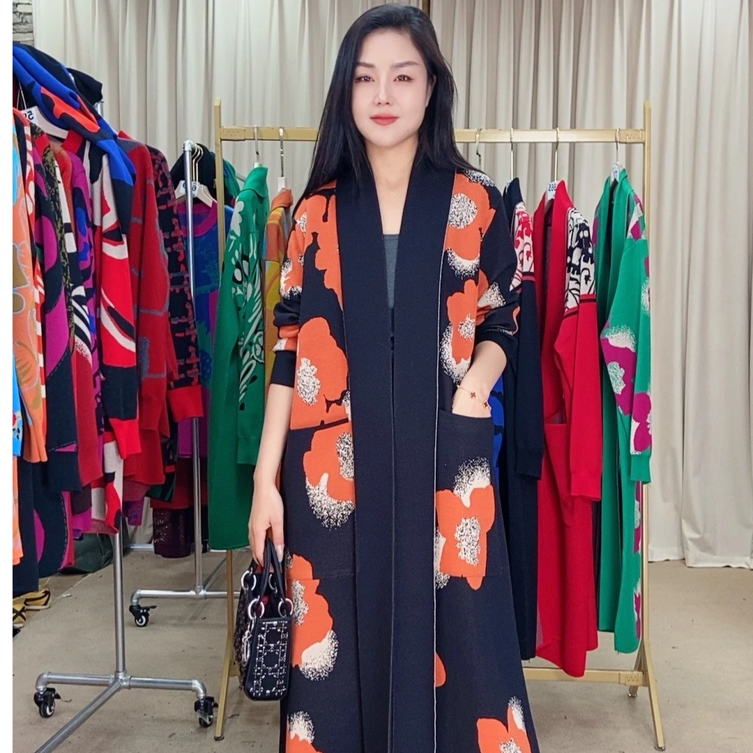 679春季时尚针织提花百搭外套显瘦妈妈装