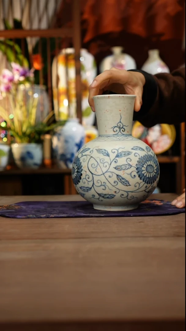 当代景德镇设计师釉下手绘陶瓷花瓶