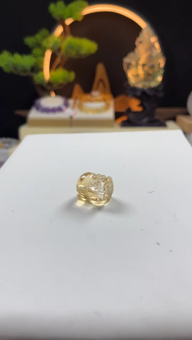未镶嵌手链黄晶橙*C天然黄水晶貔貅单珠13mm