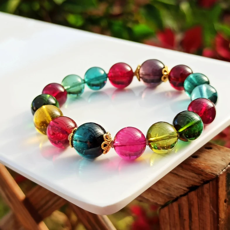 纯天然巴西碧玺手链手串单圈