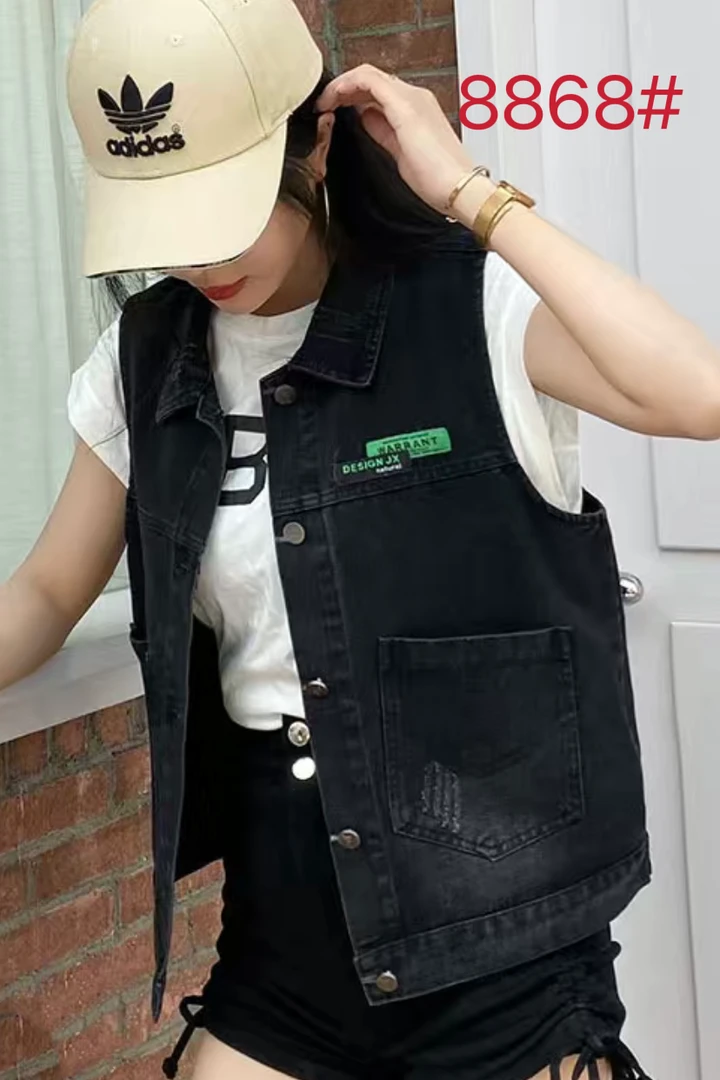 妈妈装秋装新款休闲宽松衬衫领马夹马甲洋气拼接百搭夏季四季68