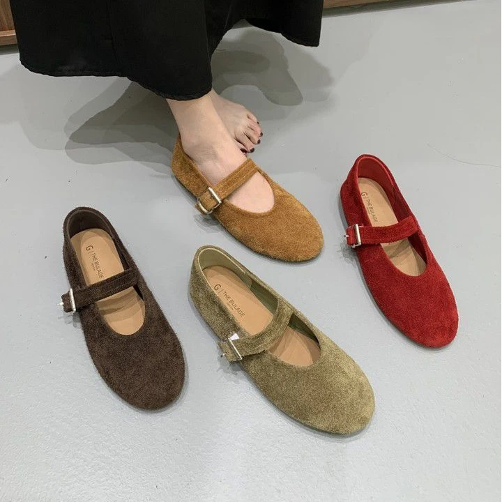 复古森系秋季2025软底圆头玛丽珍鞋女款单鞋浅口软底豆豆鞋奶奶鞋