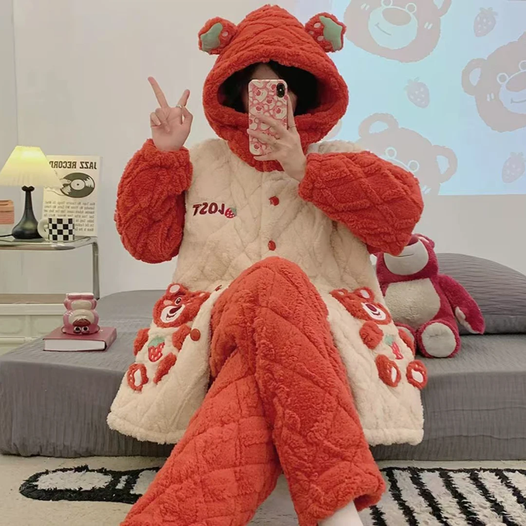 三层夹棉加厚保暖套装可外穿520-550