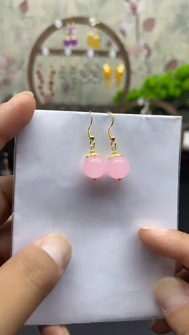 银S925镶嵌耳饰玛瑙/玉髓068