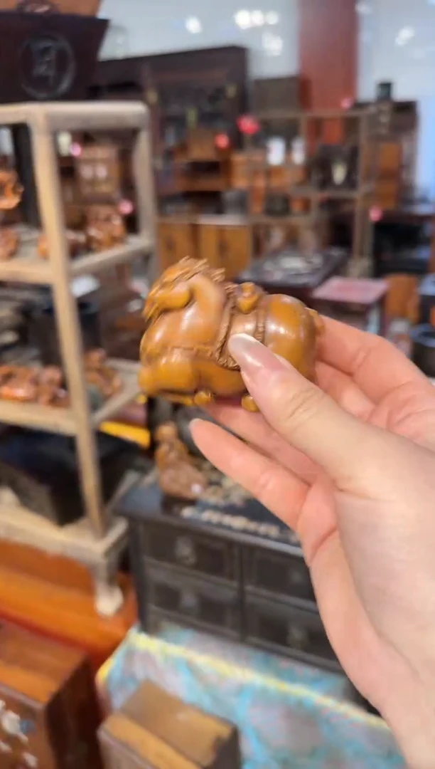 【闪购商品】木木艺黄杨木马上有钱手把件68.8888