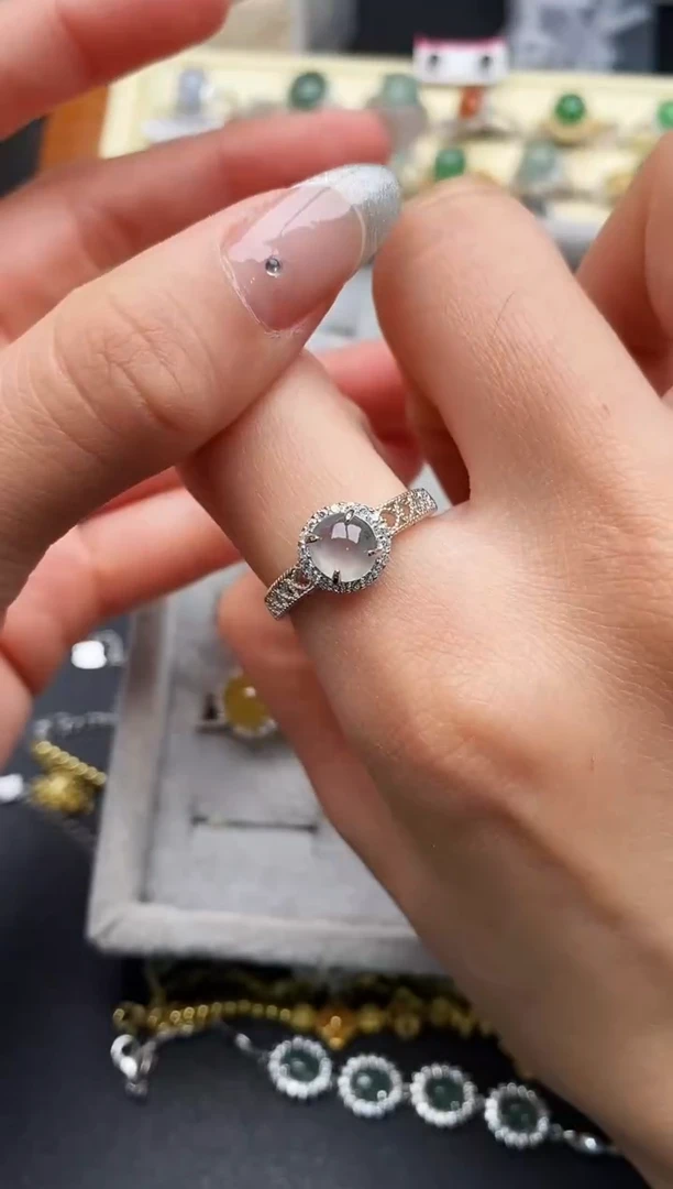 【闪购商品】翡翠戒指银S925镶嵌22222222+7