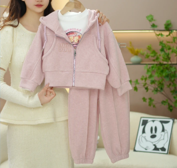 逗小铺【七尚】春秋定制韩版休闲百搭甜美洋气运动卫衣套装D1015