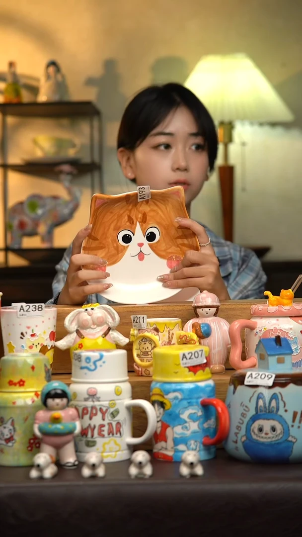 陶瓷猫咪盘子193