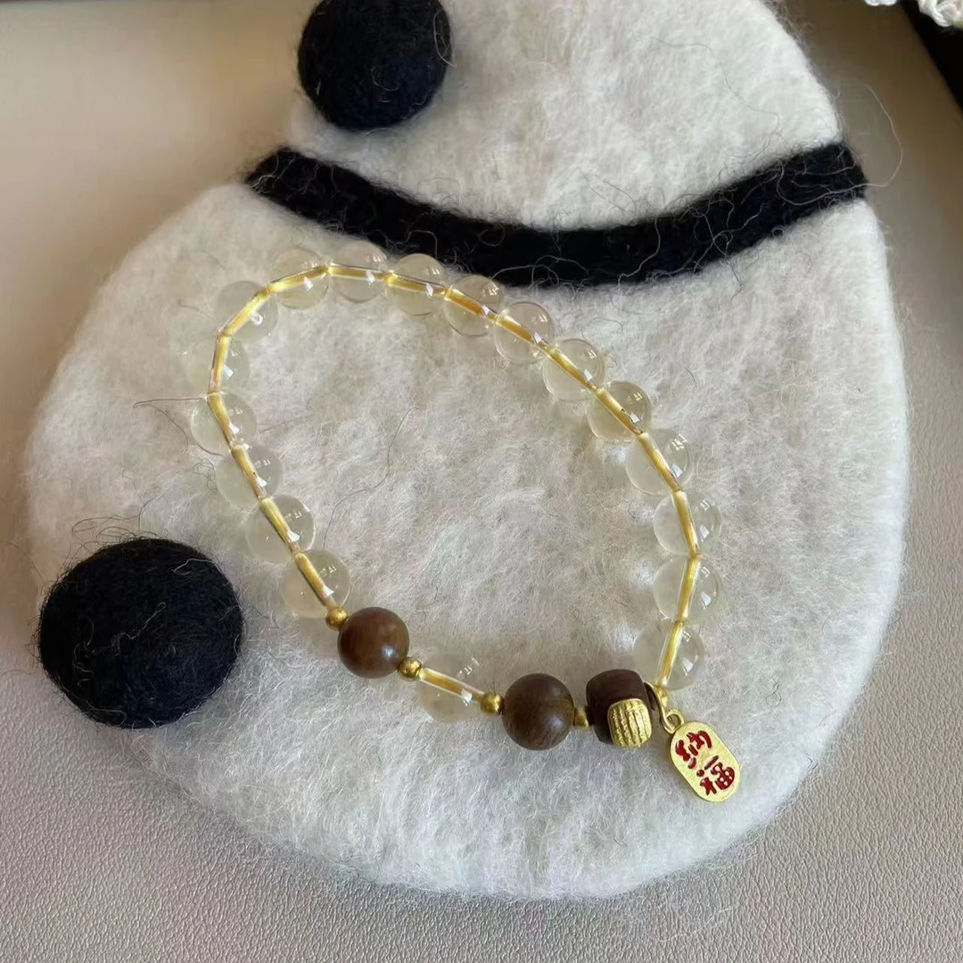 天然净体黄水晶手链   冰透浅色招米 多样性发其一 证书礼盒