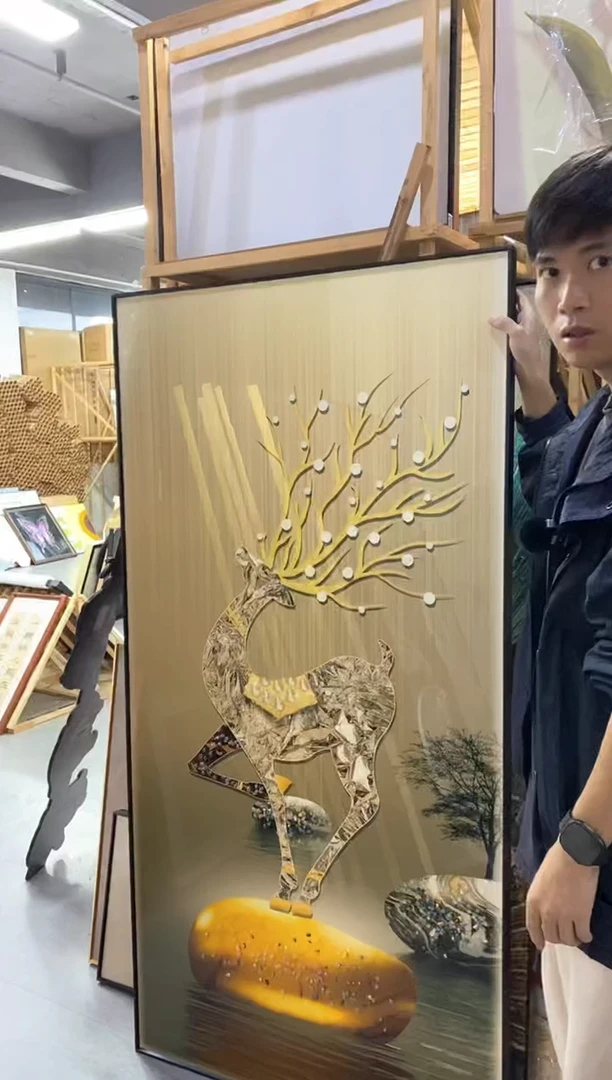 竖款80160小鹿装饰画