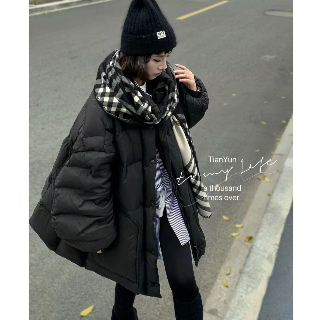 【no退no换 谨慎下单】设计感立领宽松加厚鹅绒保暖外套 28M633