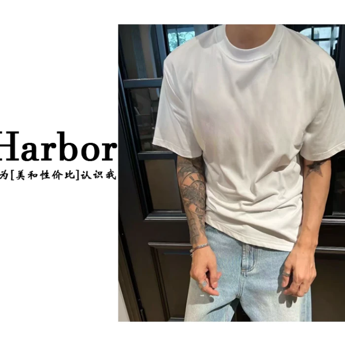 Harbor  -A-L-O百搭标发泡大标男女上衣半袖T - 2271