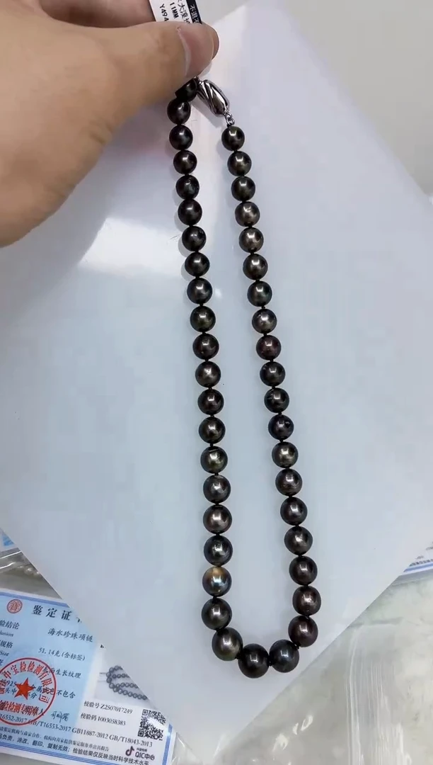 未镶嵌DA海水珍珠串链10-11 y494