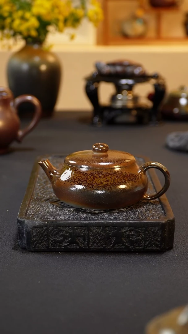 茶壶紫砂纯自然柴烧