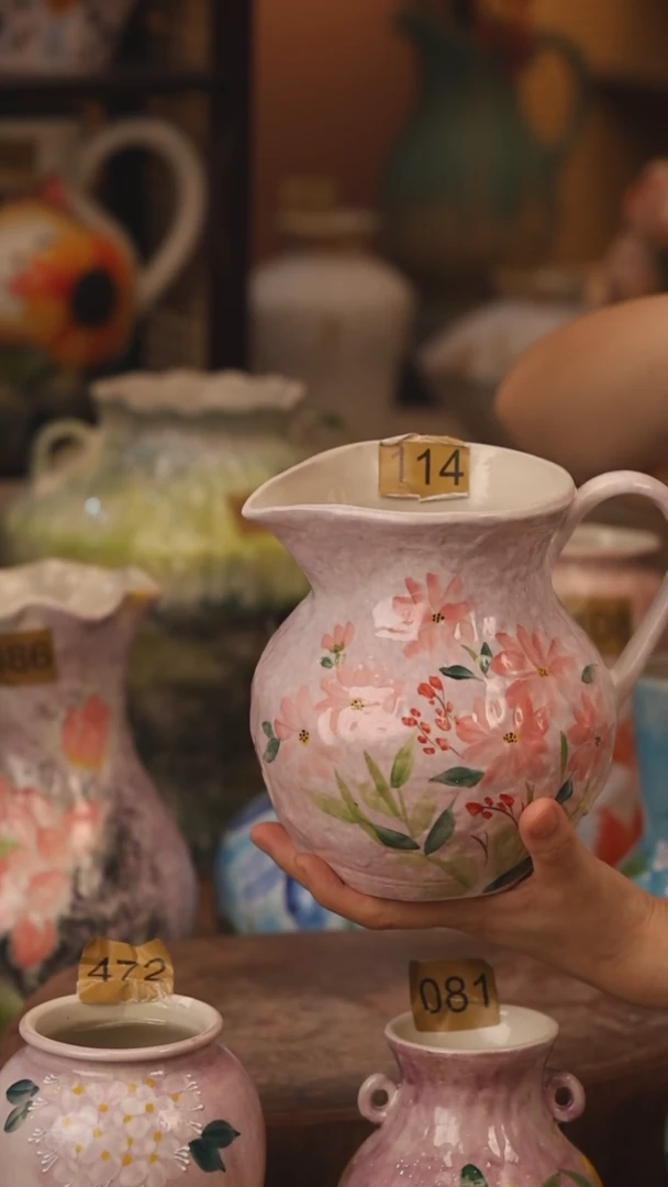 陶瓷114景德镇设计师手作花器摆件侘寂风