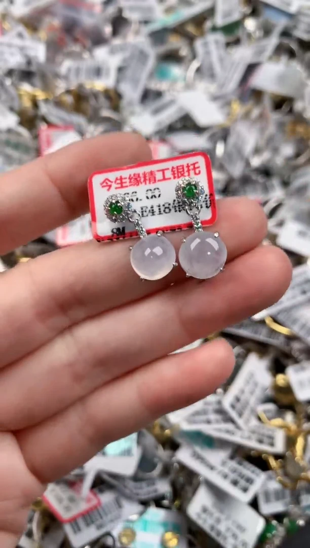 银S925镶嵌戒指翡翠777          7