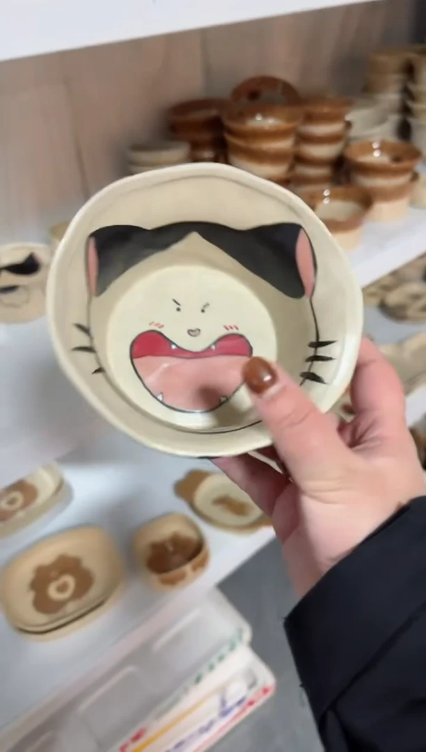 【闪购商品】猫咪果篮高温瓷器