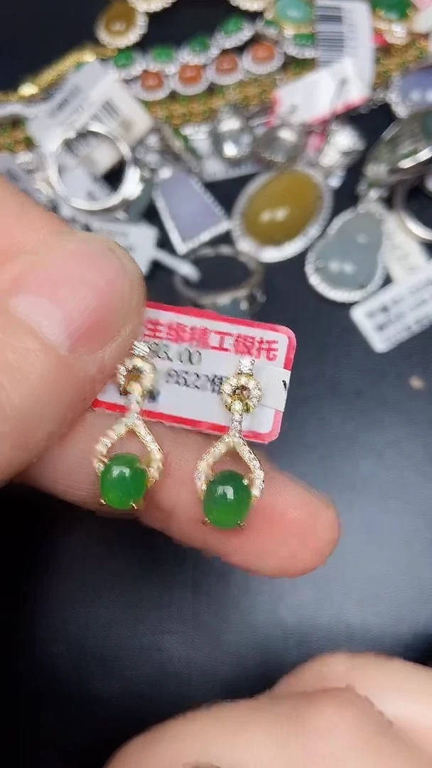 银S925镶嵌戒指翡翠3070