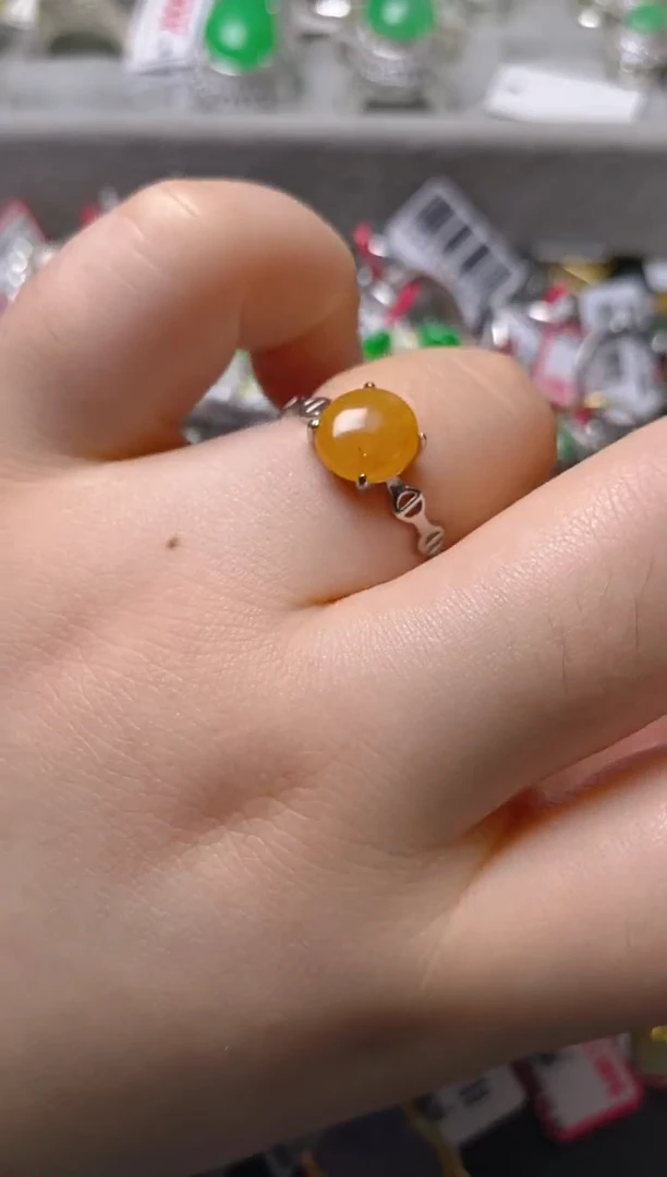 银S925镶嵌戒指翡翠百内无证书