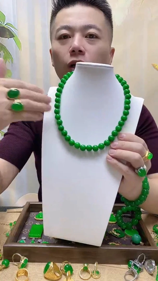 项链14K金镶嵌翡翠翡翠项链