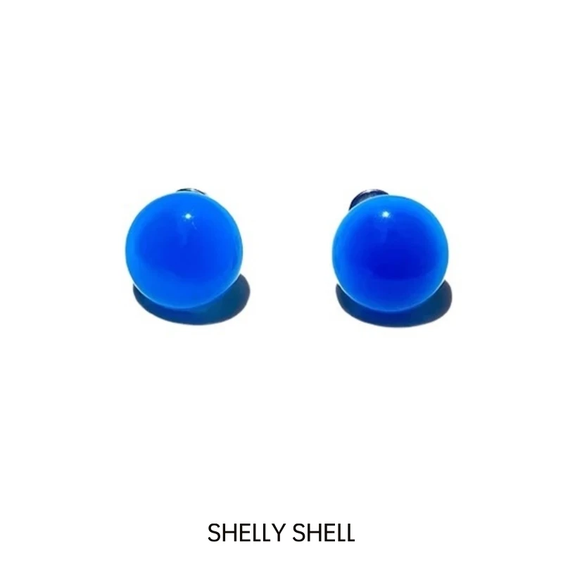 Shelly Shell 铜合金耳饰 蓝洞耳钉 气质轻奢个性时尚
